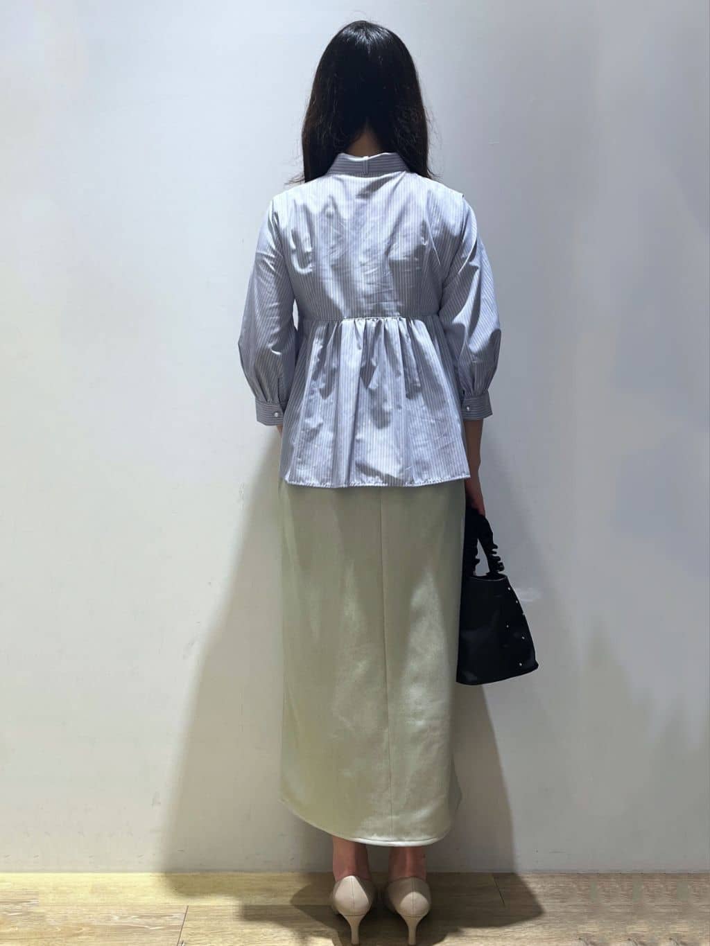 Mimさんの「index｜ペプラムブラウス／ボウタイ取り外し可【洗濯機OK／イージーアイロン／防シワ】《XS～LL／8col》」を使ったコーディネート