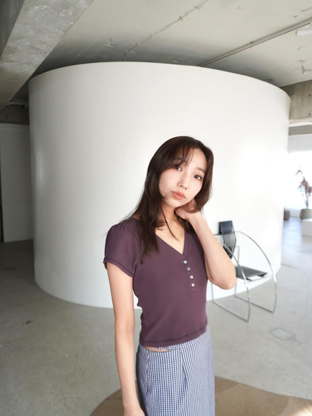 CODE A 本部スタッフさんの「CODE A｜gingham check pencil skirt」を使ったコーディネート