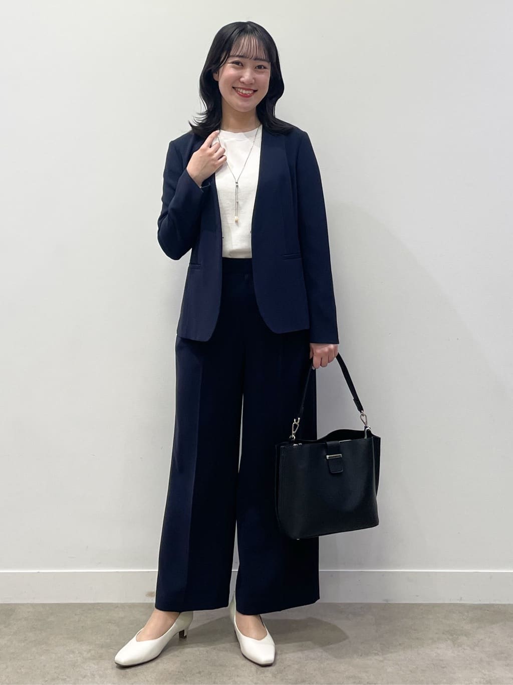 yukariさんの「Reflect｜【SS-4Lサイズ／通勤／セットアップ可】ノーカラージャケット」を使ったコーディネート