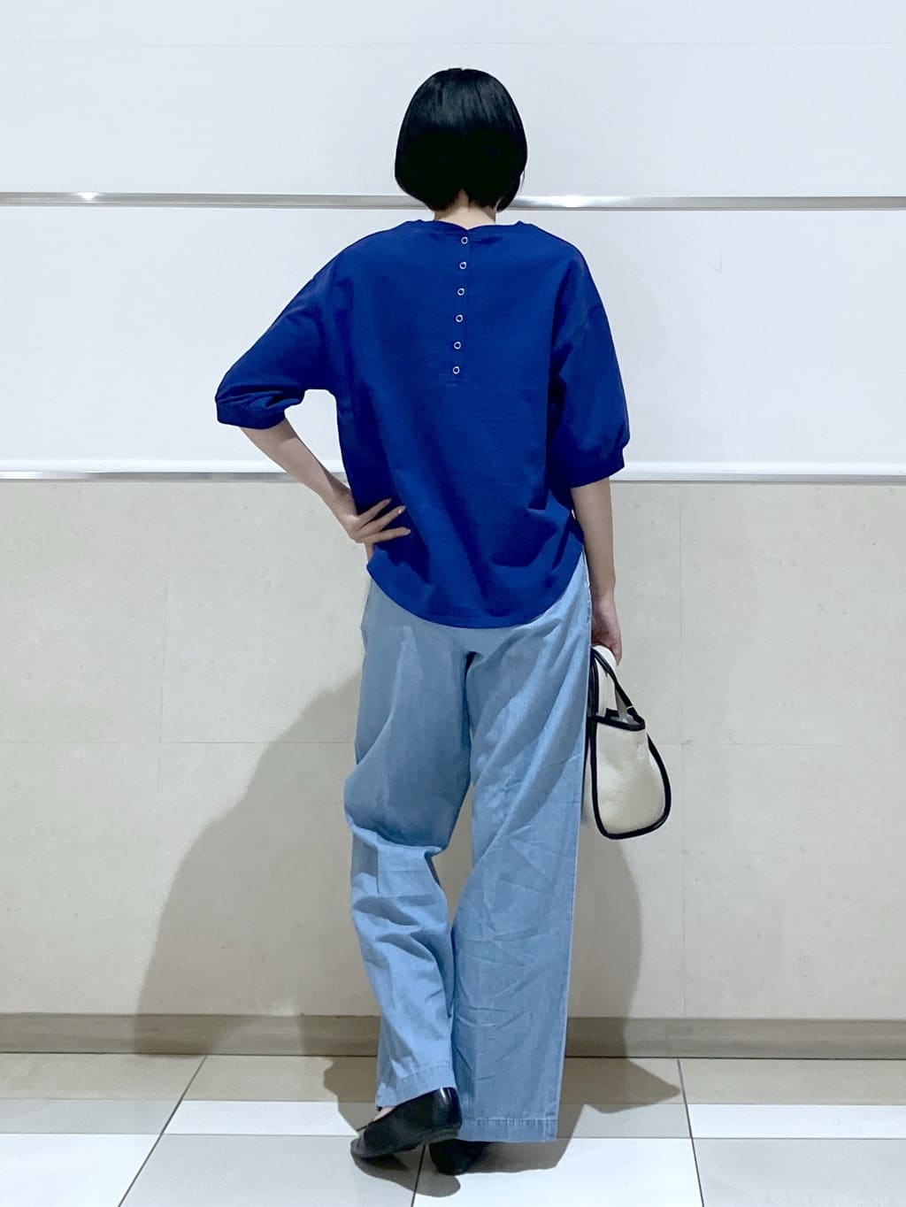 eriko さんの「Dessin｜【360度可愛い】バックヘンリーカットソー5分袖」を使ったコーディネート