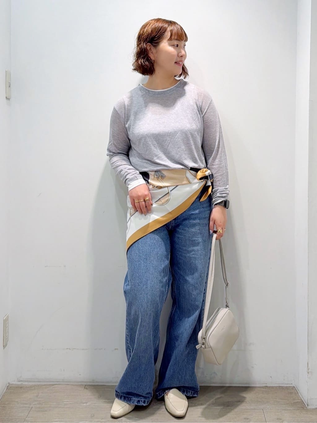 sumicaさんの「OPAQUE.CLIP｜配色レイヤードロングスリーブTシャツ【洗える】」を使ったコーディネート