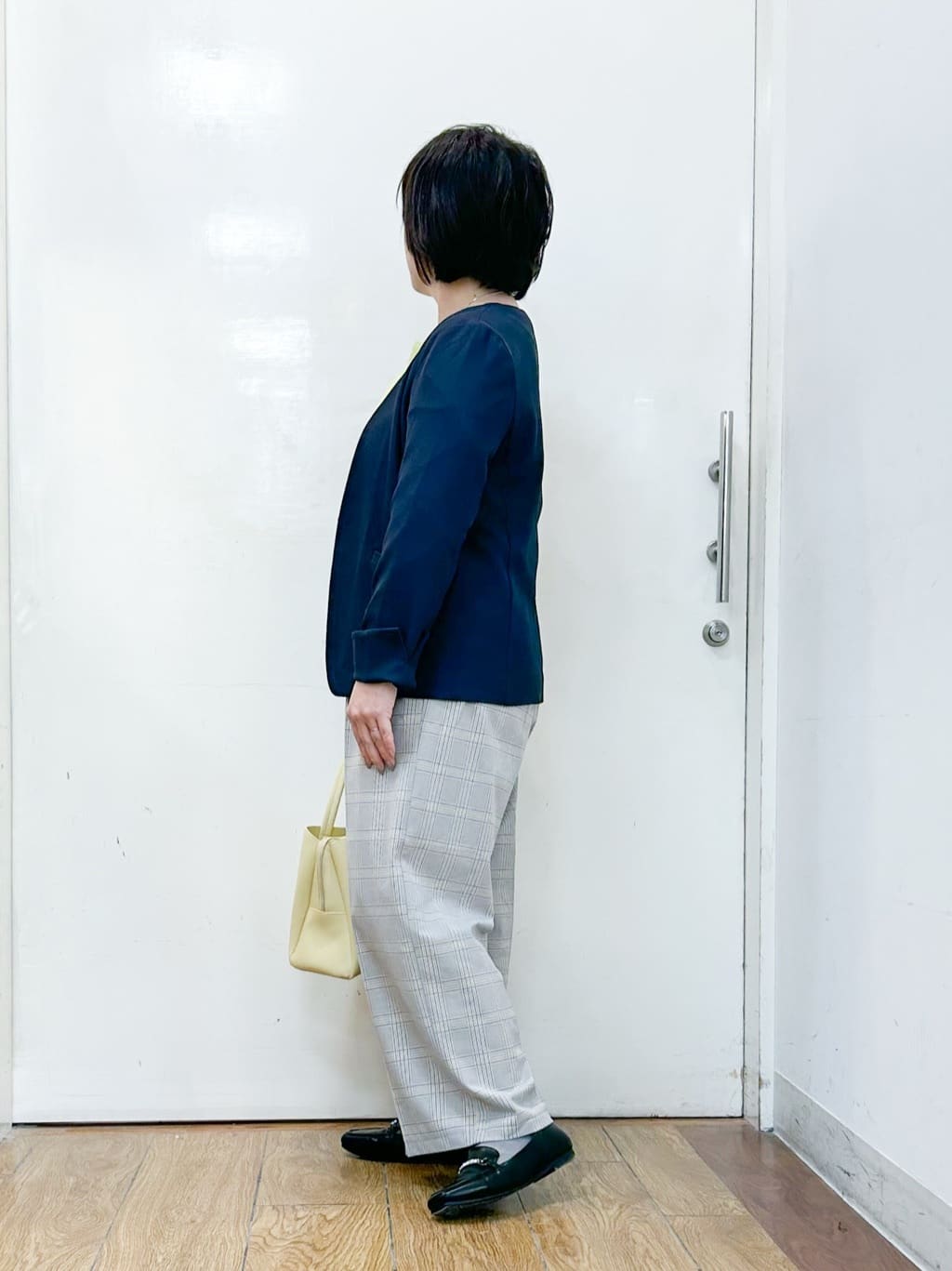 haruさんの「SHOO･LA･RUE｜【洗濯機可/UV/SS-3L】すっきり好印象 ノーカラージャケット」を使ったコーディネート