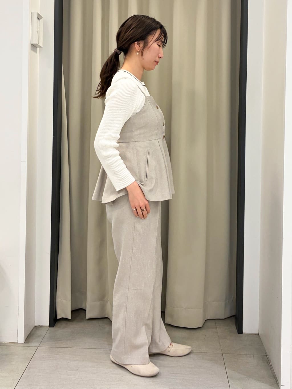 eguchiさんの「grove｜【カセット服】リネンライク ペプラムビスチェ」を使ったコーディネート
