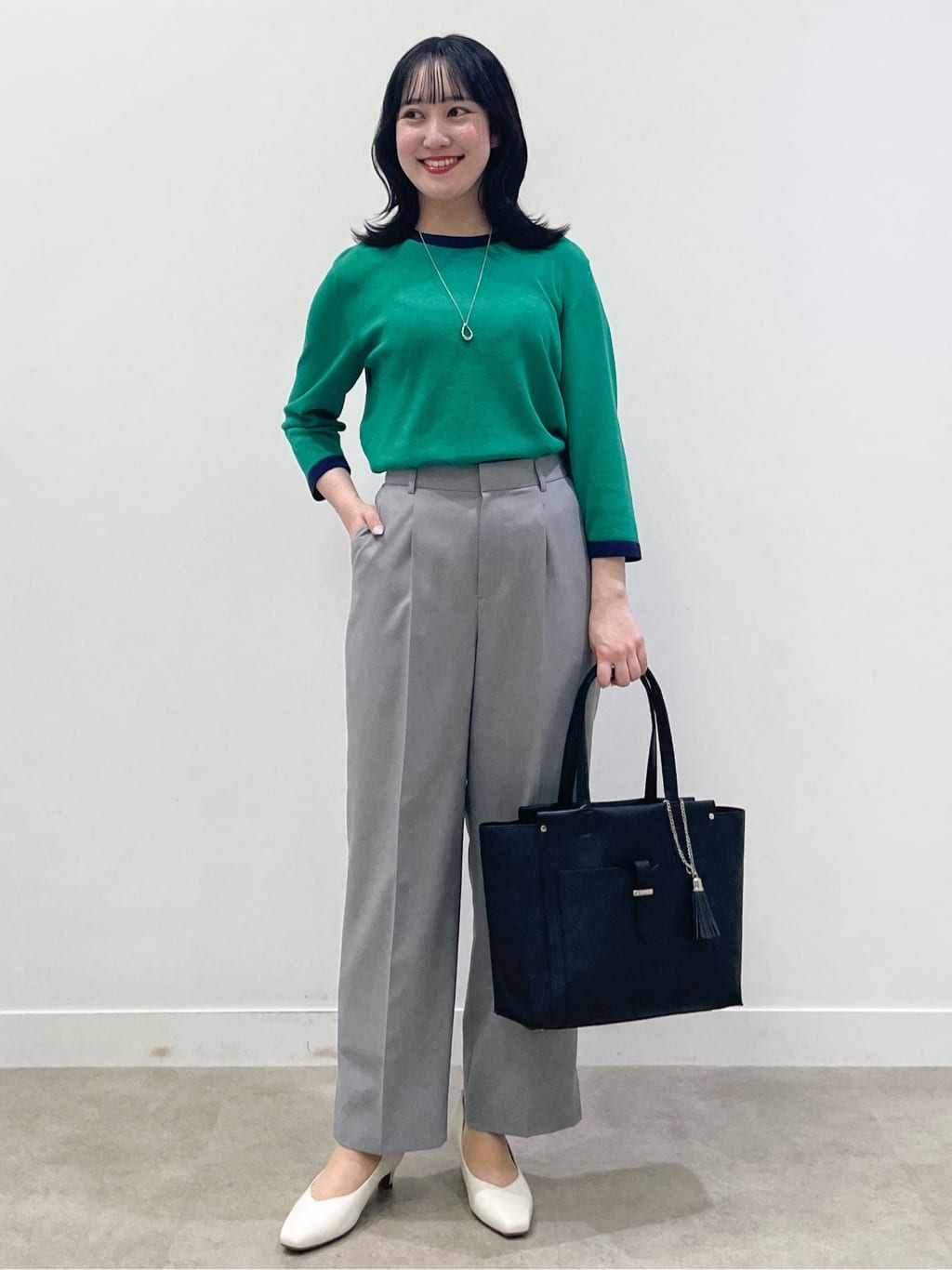 yukariさんの「Reflect｜【アンサンブル可】バイカラーニット」を使ったコーディネート
