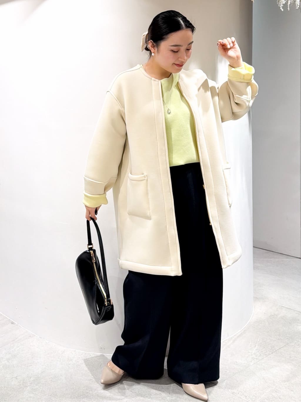 かりんさんの「OPAQUE.CLIP｜リバーシブル配色ノーカラーコート【洗濯機OK】」を使ったコーディネート