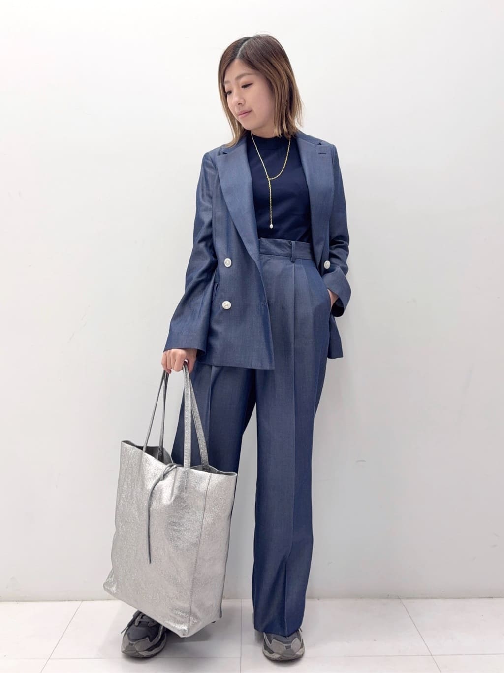 Nishijimaさんの「DRESSTERIOR｜【ウォッシャブル】コットンシルクハーフスリーブニット」を使ったコーディネート