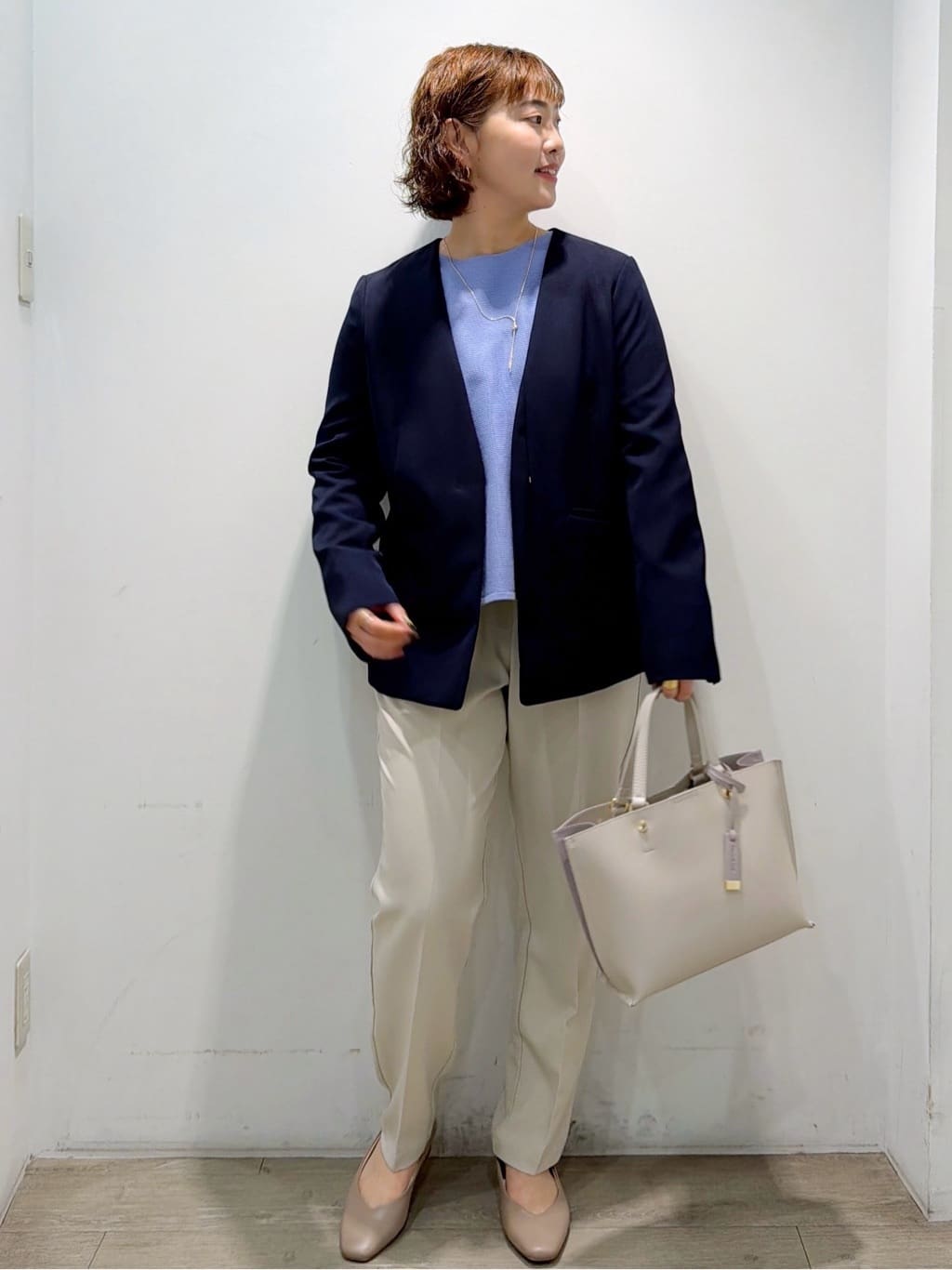 sumicaさんの「OPAQUE.CLIP｜《通勤／セットアップ対応》 Vネックジャケット／ダブルクロス【洗濯機OK】」を使ったコーディネート