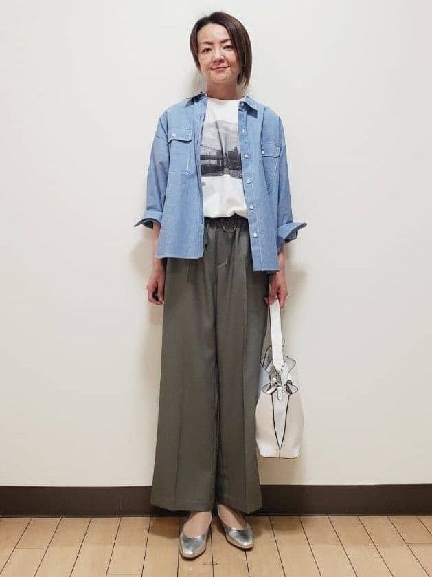 yuuさんの「Reflect｜【羽織にも◎】ダンガリーシャツ」を使ったコーディネート