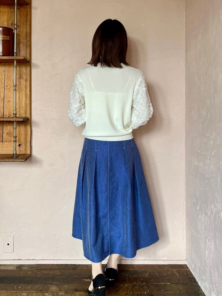 saoriさんの「【洗濯機OK】デニム風スカート」を使ったコーディネート