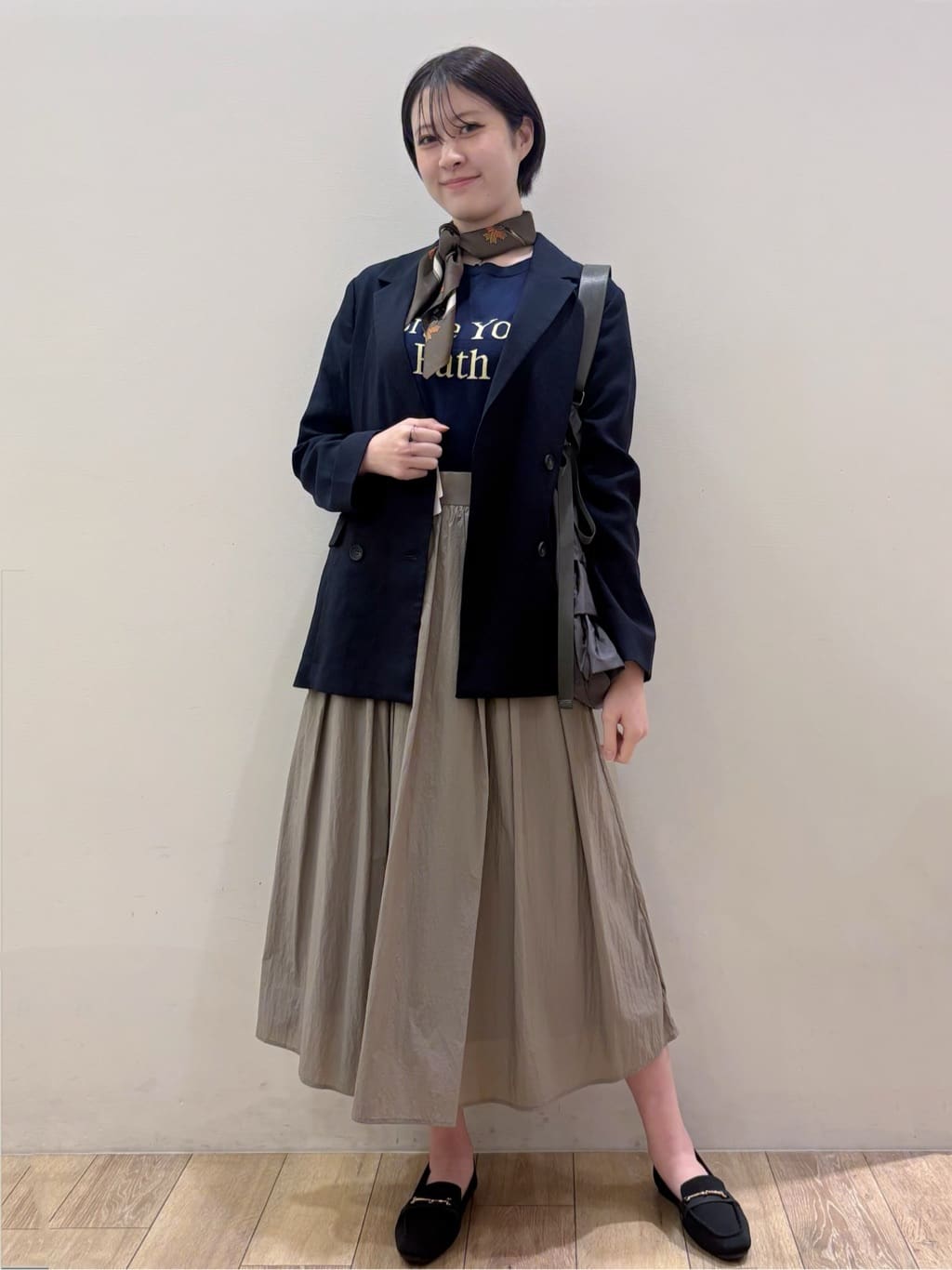 RINさんの「OPAQUE.CLIP｜【UV／接触冷感】ダブルブレストジャケット《防シワ加工／洗える》」を使ったコーディネート