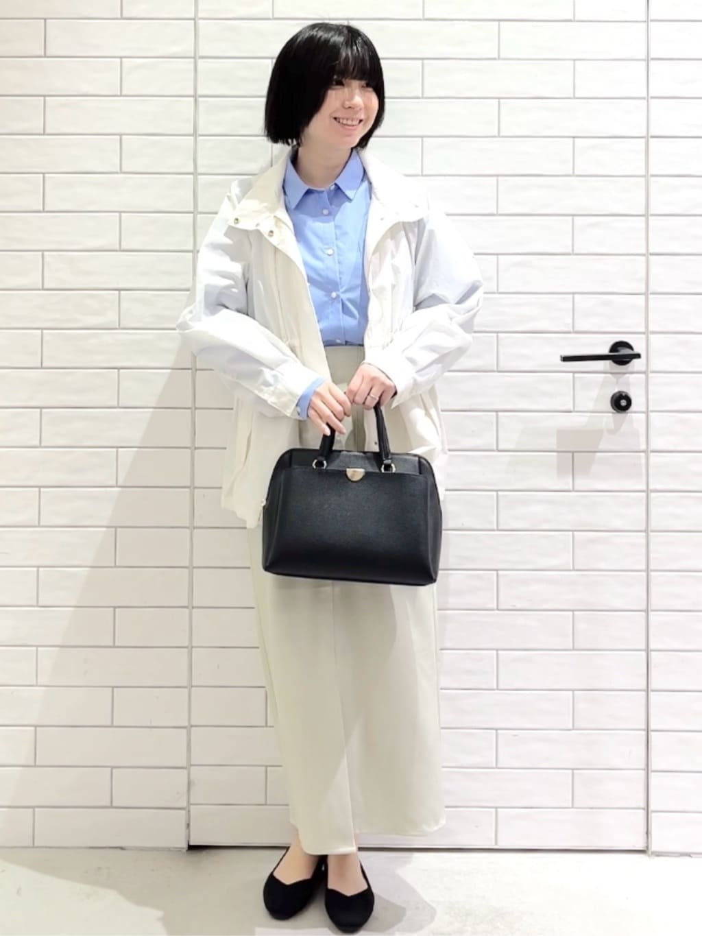 しおりさんの「OPAQUE.CLIP｜撥水スタンドZIPブルゾン【洗濯機OK／UVケア／花粉対応】」を使ったコーディネート