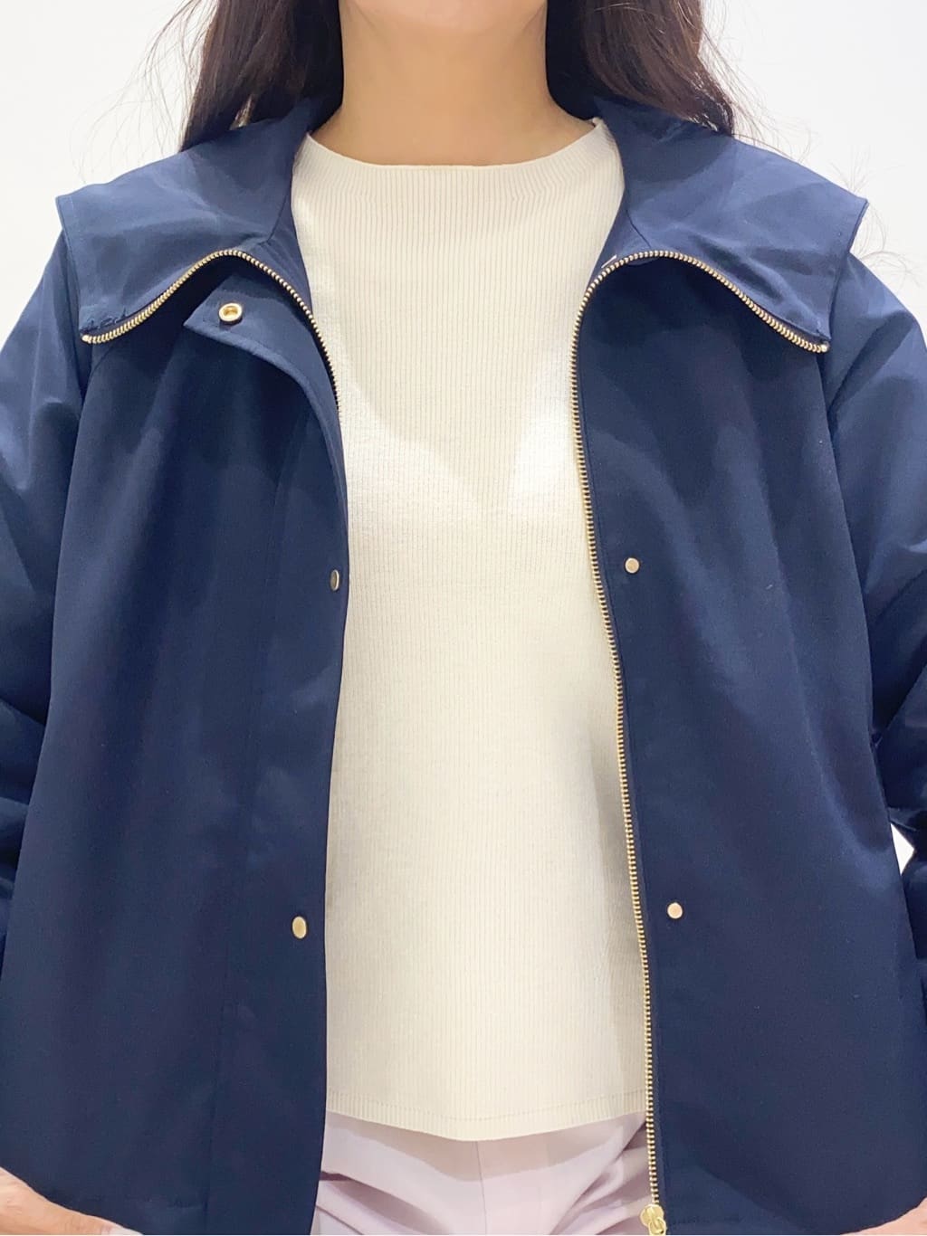 みほりんさんの「grove｜【撥水】きれいめに着こなせるマウンテンパーカ」を使ったコーディネート