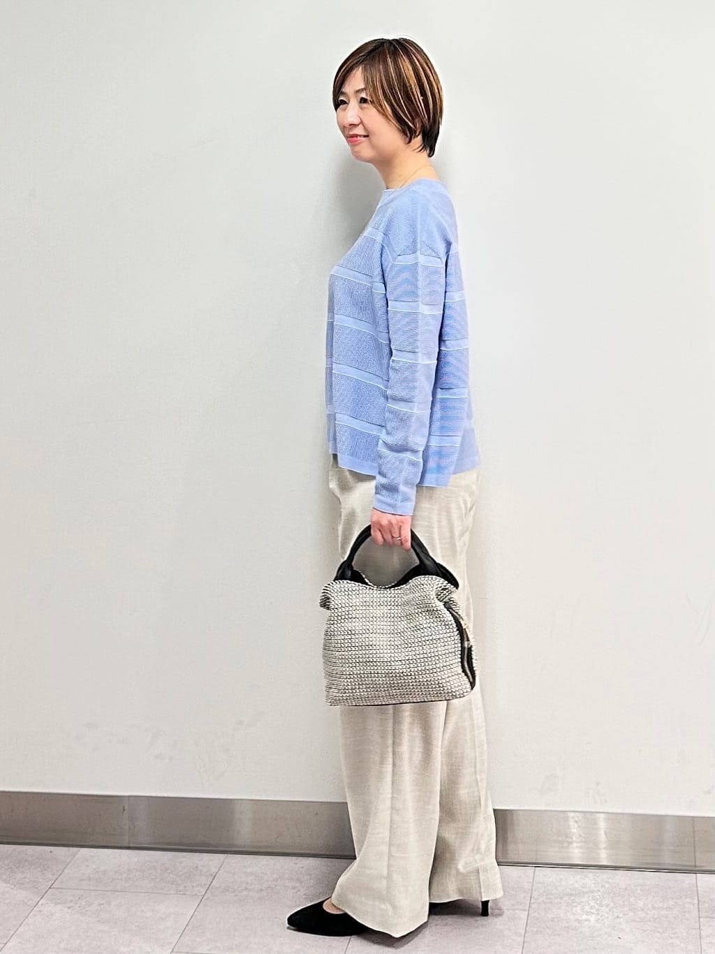 みなこさんの「UNTITLED｜◆【ゆったり/洗える】クロップドニットプルオーバー」を使ったコーディネート