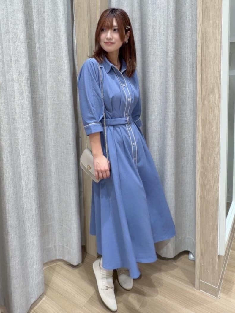 Fumikaさんの「grove｜【美シルエット】ウエストタック配色ワンピース」を使ったコーディネート