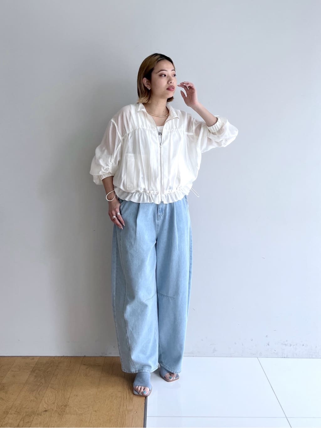 Harukaさんの「INDIVI｜シアーシャーリングブルゾン」を使ったコーディネート