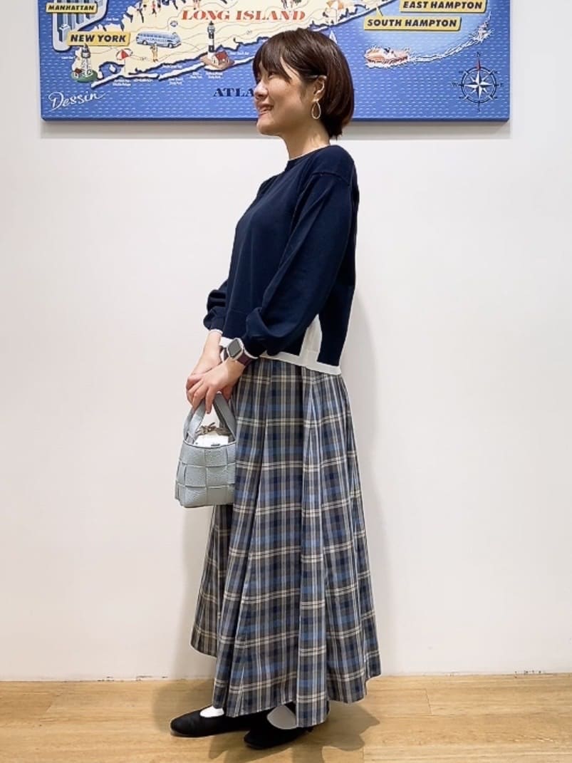 Hamaさんの「Dessin｜【洗える】バイカラーデザインニット」を使ったコーディネート
