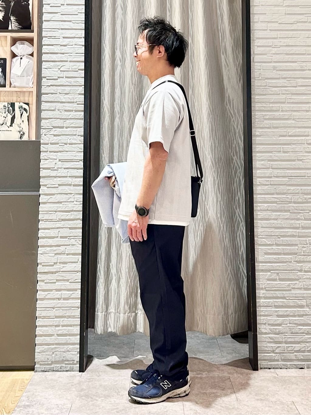 KENJI Iさんの「THE SHOP TK｜【POLO BCS 別注】 アソート長袖シャツ ストライプ／グレー／デニム」を使ったコーディネート