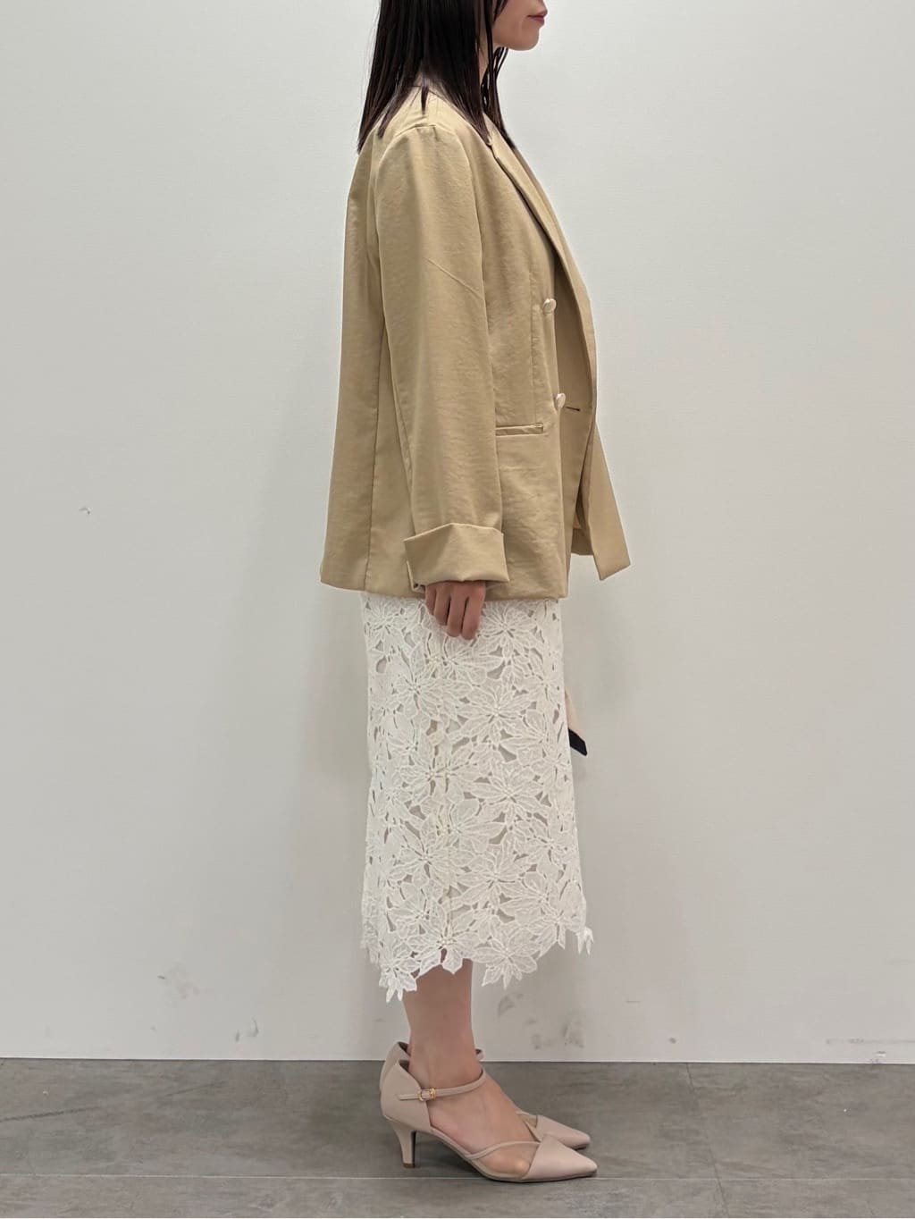 kozuさんの「index｜《再入荷》ダブルブレストテーラードジャケット【接触冷感／吸水速乾／イージーアイロン／防シワ／洗濯機O」を使ったコーディネート