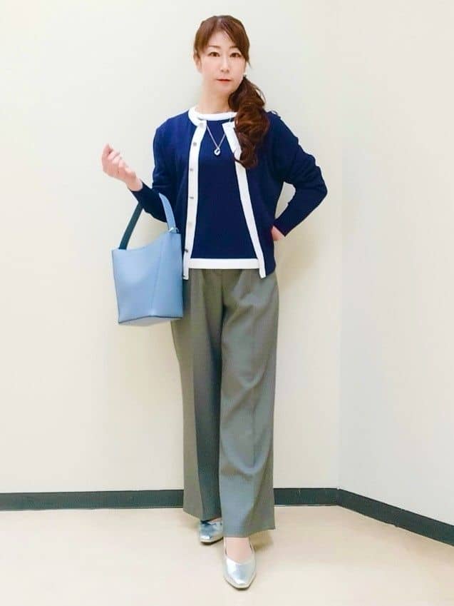 花さんの「Reflect｜【ウエスト総ゴム】チェック柄イージーワイドパンツ」を使ったコーディネート