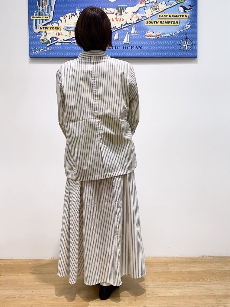 Hamaさんの「Dessin｜【セットアップ可/洗える】ストライプシャツジャケット」を使ったコーディネート
