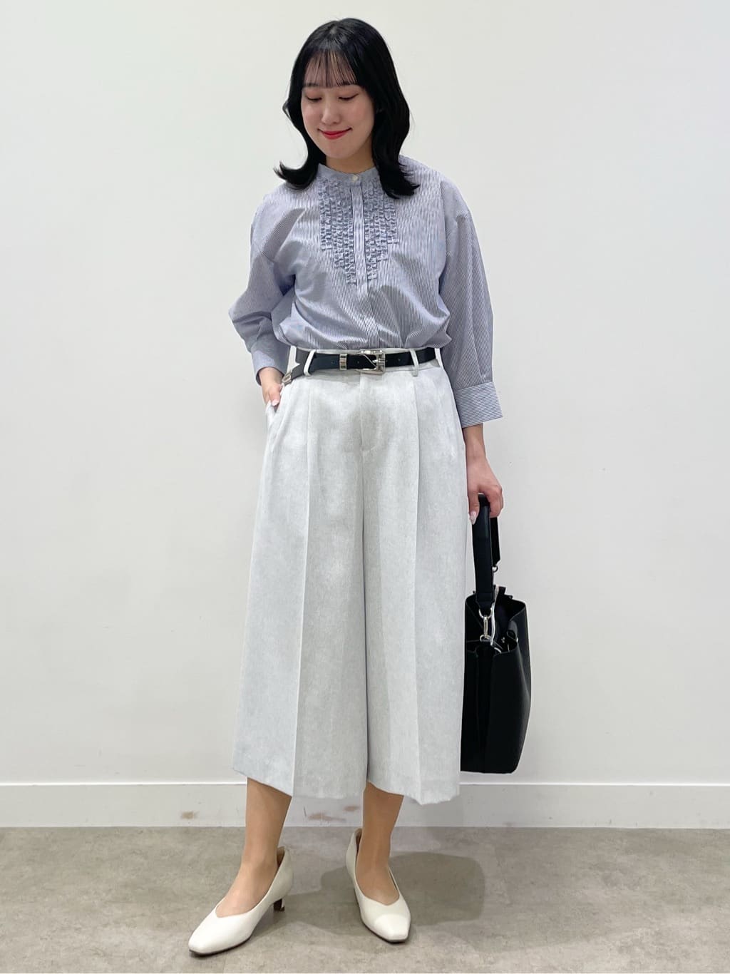 yukariさんの「Reflect｜【接触冷感】八分袖フロントフリルブラウス」を使ったコーディネート