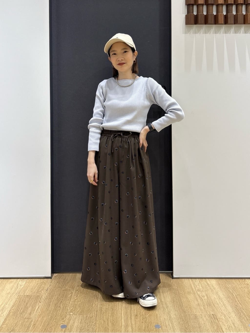 risaさんの「Dessin｜【洗える】ボートネックリブニット」を使ったコーディネート