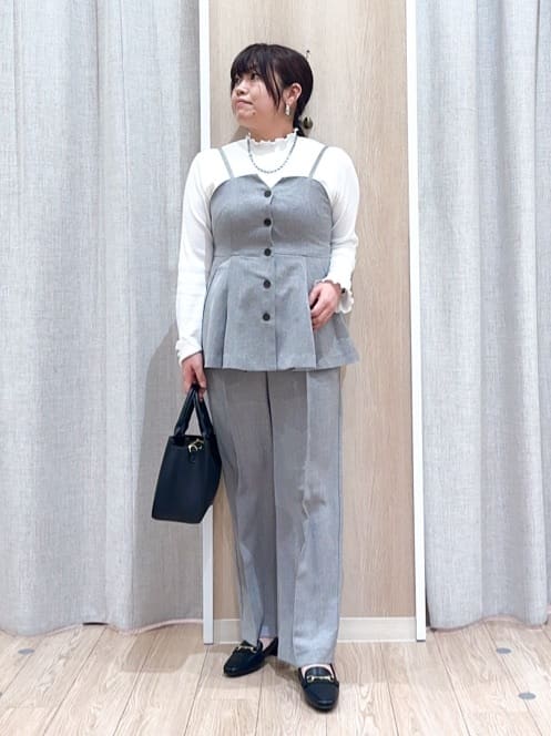 naoさんの「grove｜【カセット服】リネンライク ペプラムビスチェ」を使ったコーディネート