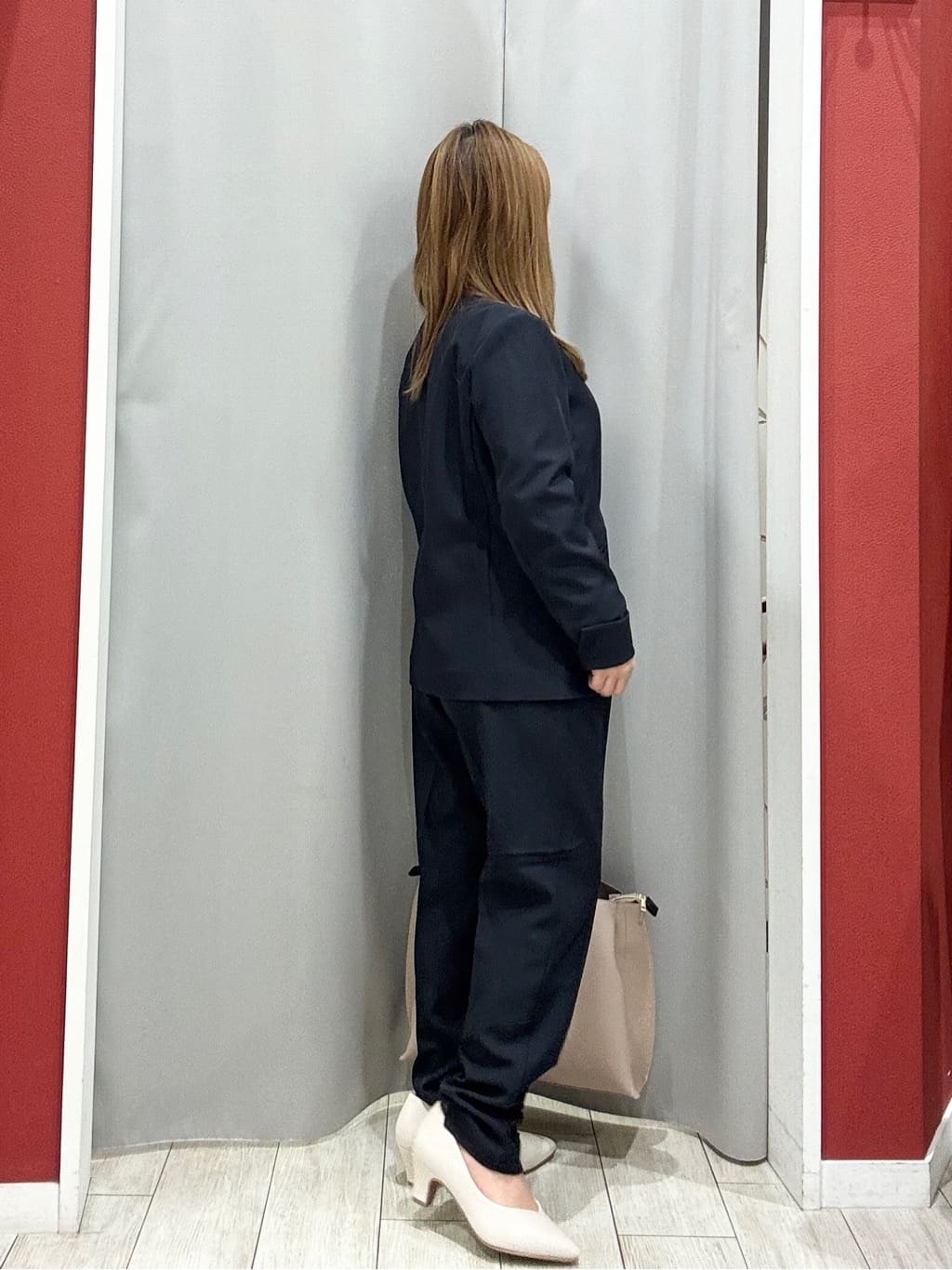 shioさんの「SHOO･LA･RUE｜【洗濯機可/UV/SS-3L】すっきり好印象 ノーカラージャケット」を使ったコーディネート