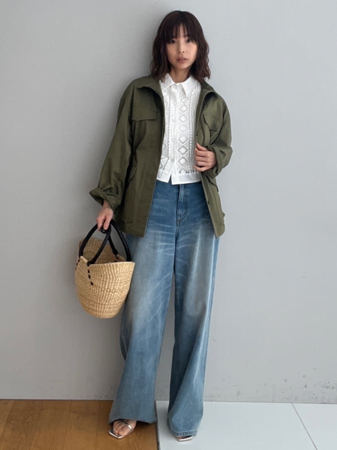 misaさんの「DRESSTERIOR｜【ウォッシャブル】コンパクトコットンミリタリーブルゾン」を使ったコーディネート