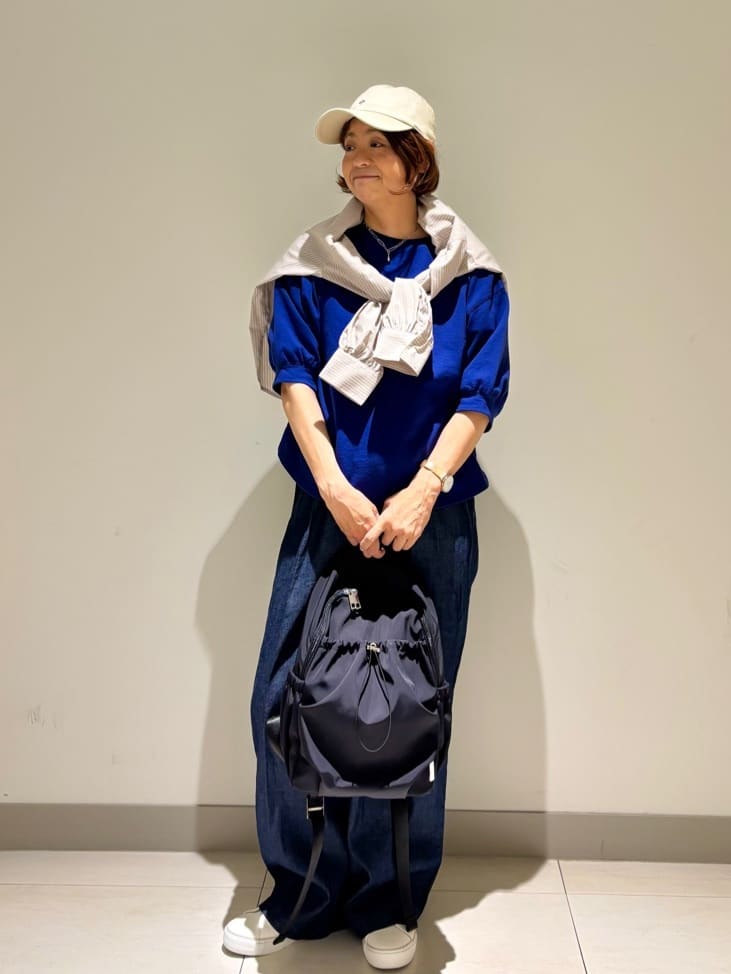Haruさんの「Dessin｜【360度可愛い】バックヘンリーカットソー5分袖」を使ったコーディネート