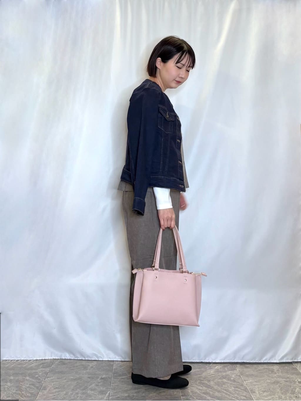 ネリさんの「SHOO･LA･RUE｜【SHOO・LA・RUE DENIM/S-LL/高レビュー】大人のための ノーカラーデニムジャケット」を使ったコーディネート