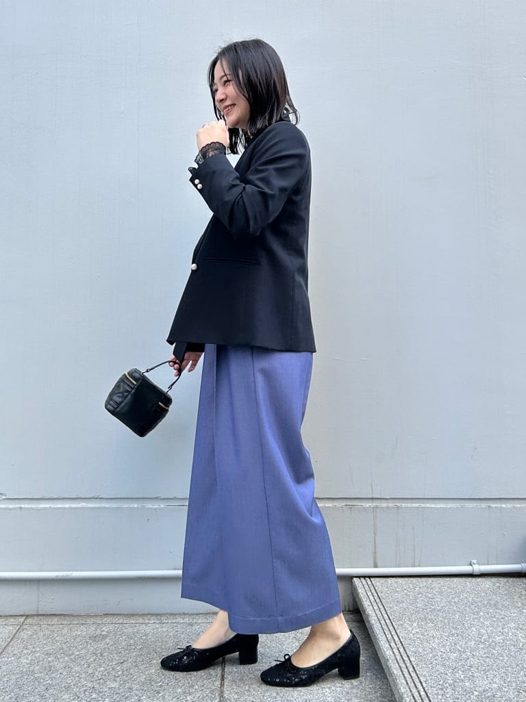 shinoさんの「Couture brooch｜【洗える・通勤】パール調ボタン テーラードジャケット」を使ったコーディネート