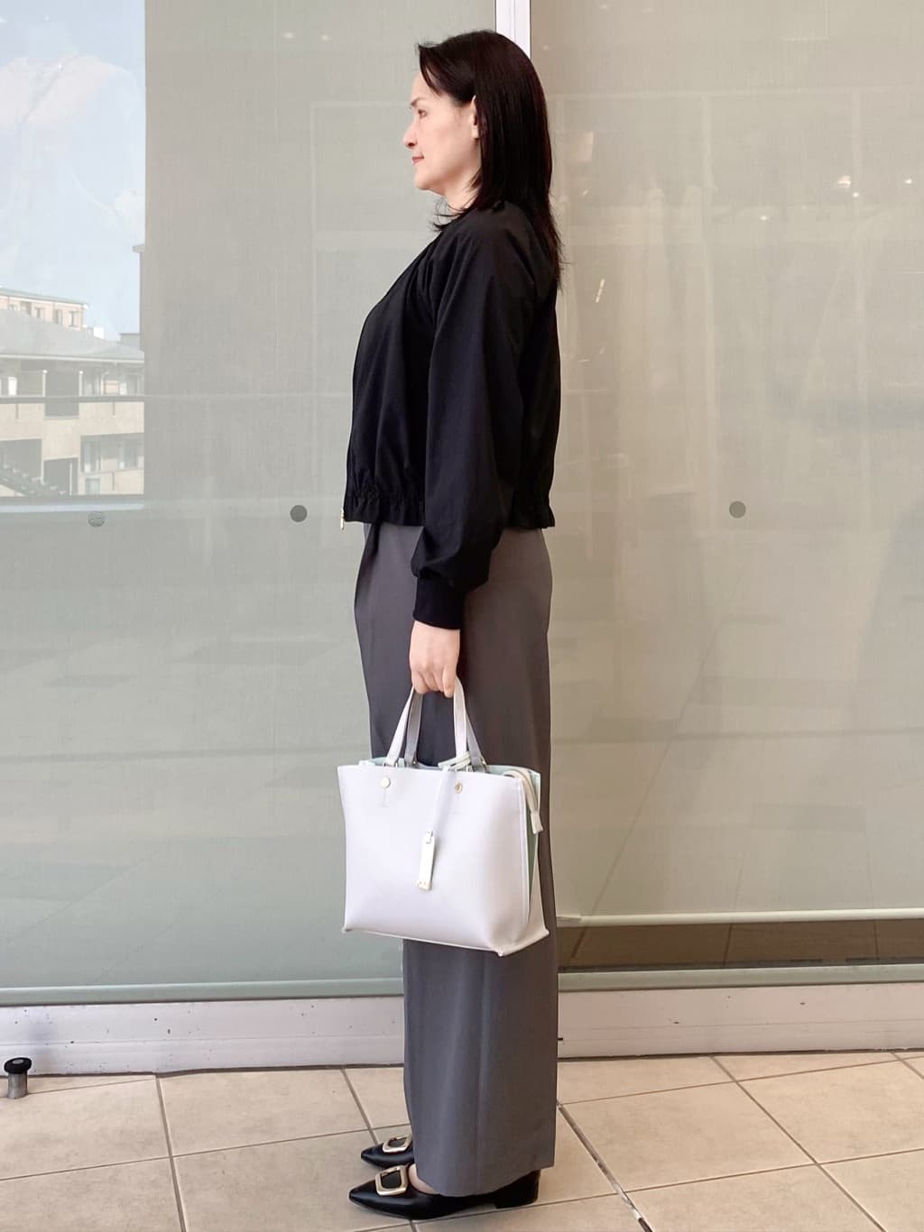 Jeanさんの「OPAQUE.CLIP｜接触冷感ノーカラーブルゾン【洗濯機OK／防シワ】」を使ったコーディネート