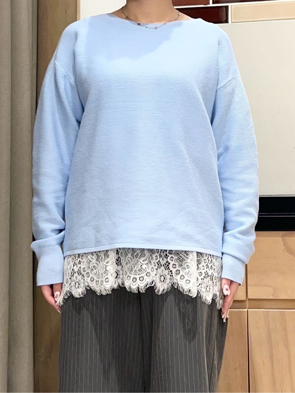 かのさんの「THE SHOP TK｜【S-XLサイズ/選べる6色】どこから見ても美しい ガーターニット/洗濯機OK」を使ったコーディネート