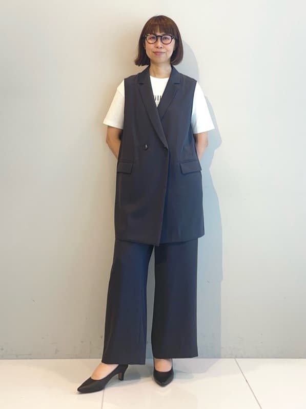 murayamaさんの「INDIVI｜【接触冷感／透湿／着る日傘】颯爽ジレジャケット」を使ったコーディネート