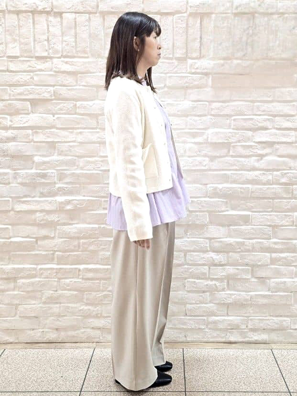 mamiさんの「index｜ストライプペプラムデザインブラウス【洗濯機OK】」を使ったコーディネート