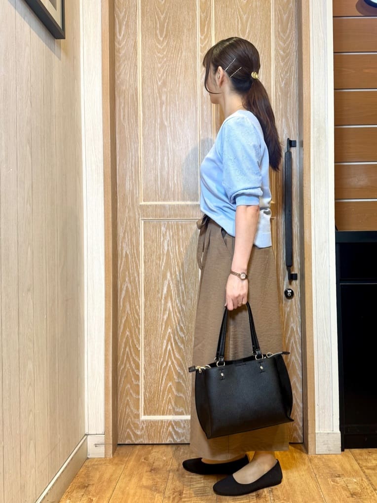 KAORIさんの「SHOO･LA･RUE｜【洗濯機可/S-LL】シンプルだけど華やか レースの5分袖ニット」を使ったコーディネート