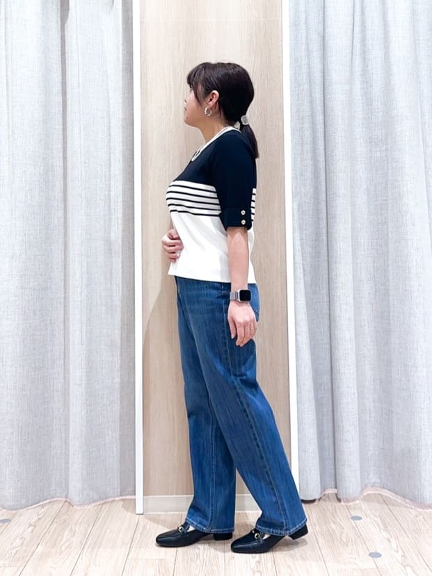 naoさんの「grove｜【洗える】麻調ノーカラーブルゾン」を使ったコーディネート