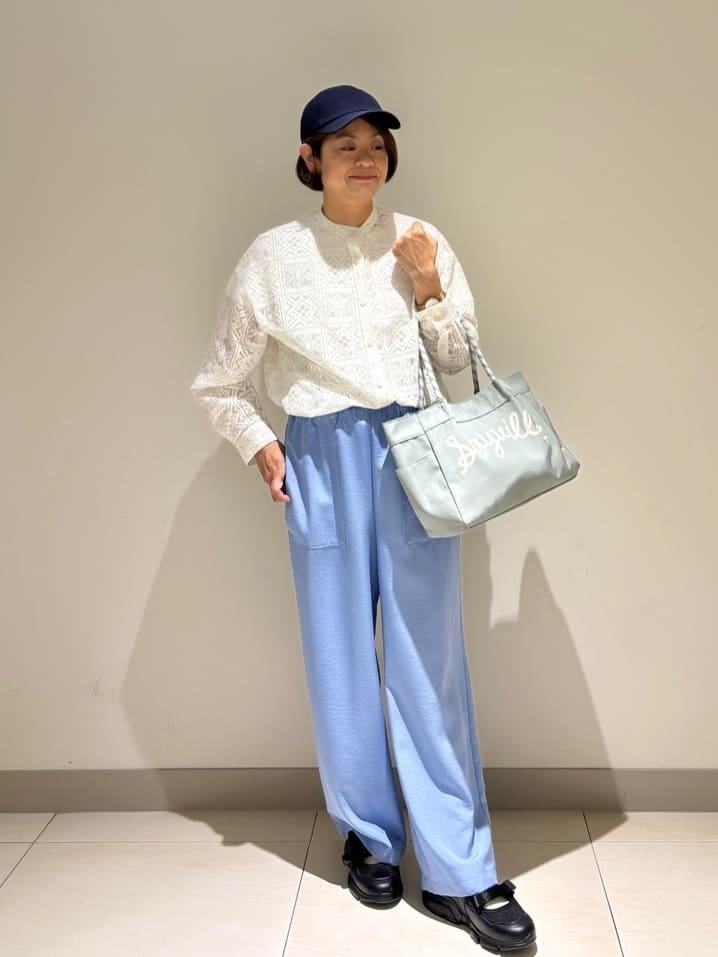 Haruさんの「Dessin｜【洗える】スクエアレースノーカラーシャツ」を使ったコーディネート