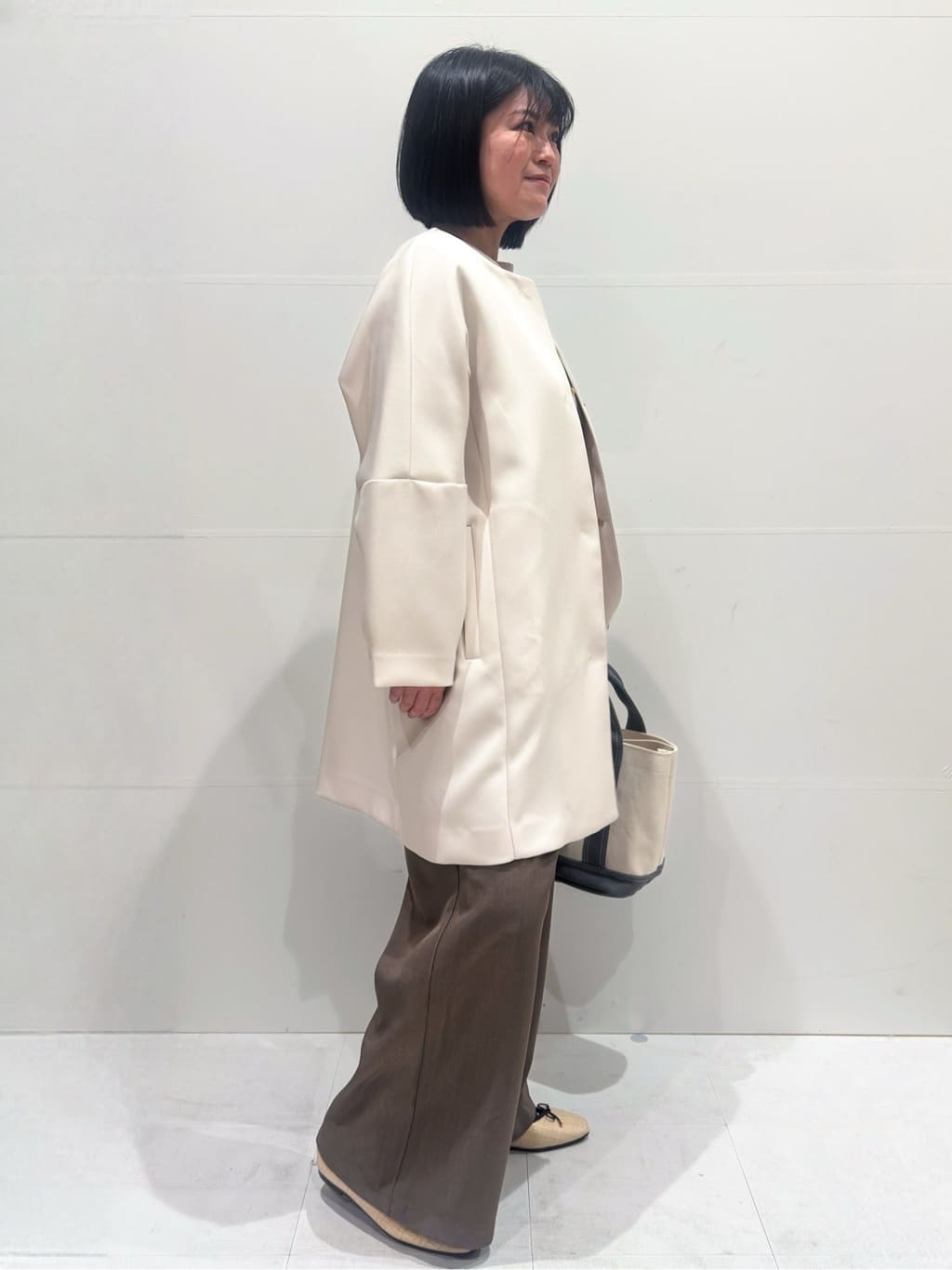 Minさんの「OPAQUE.CLIP｜フォルムスリーブミドルコート【洗濯機OK】」を使ったコーディネート