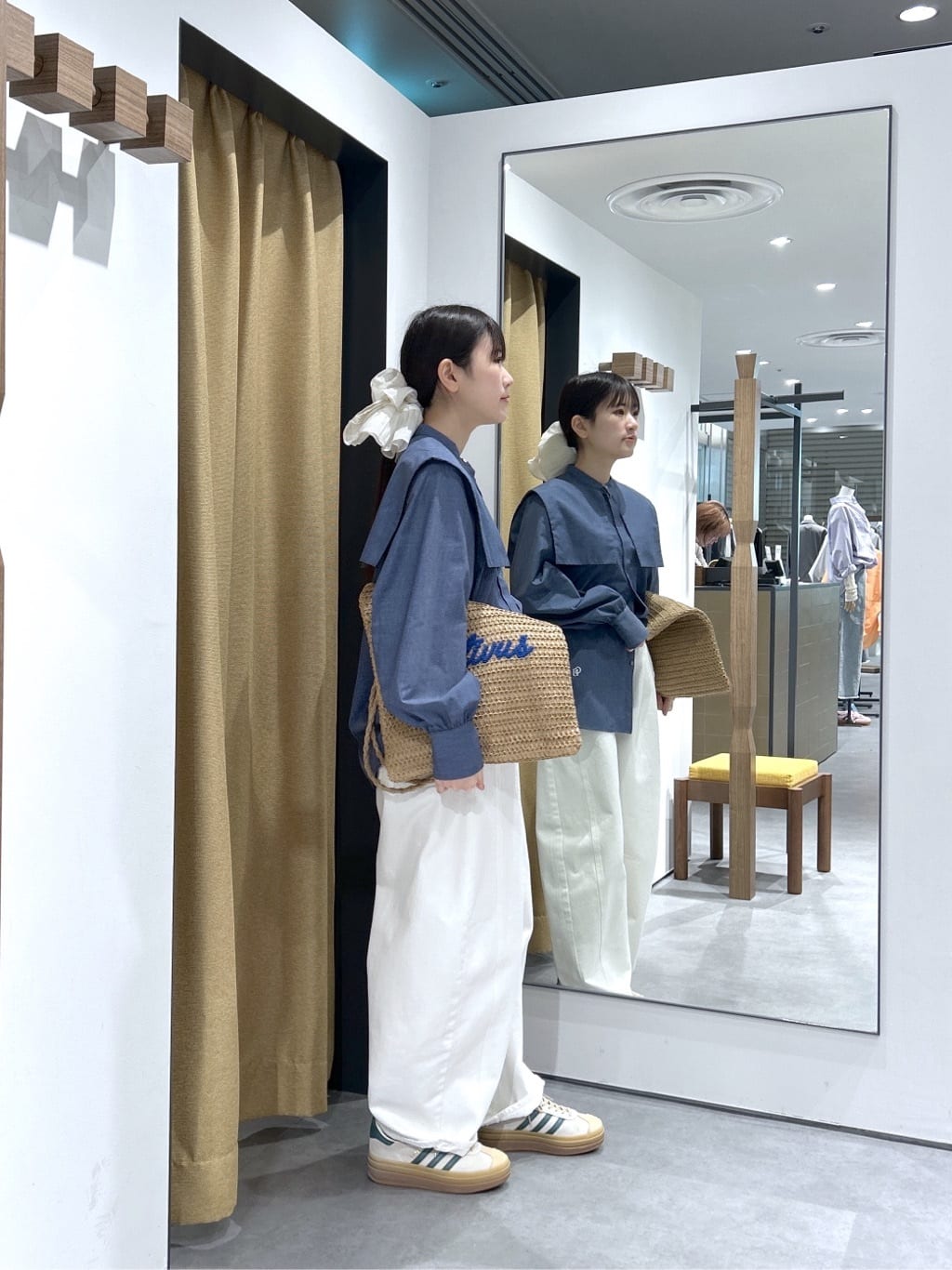 Renoさんの「INDIVI｜ビッグカラーシャツ」を使ったコーディネート