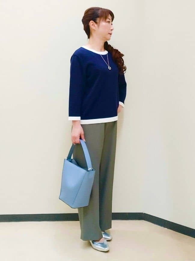 花さんの「Reflect｜【ウエスト総ゴム】チェック柄イージーワイドパンツ」を使ったコーディネート