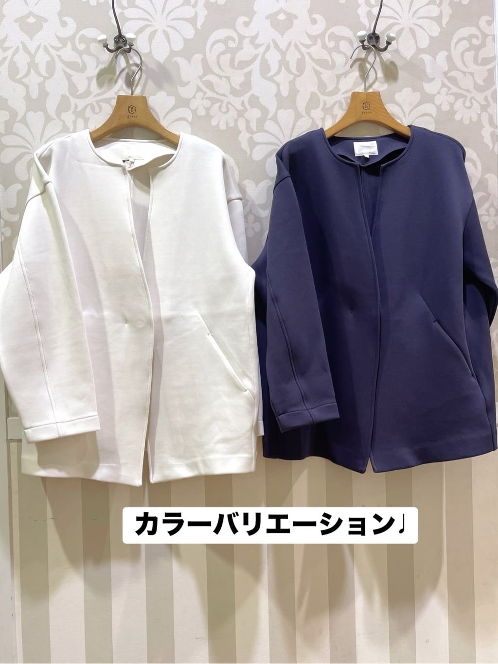eriicさんの「grove｜しなやかな着心地で動きやすい、ダンボールジャージノーカラーコート」を使ったコーディネート