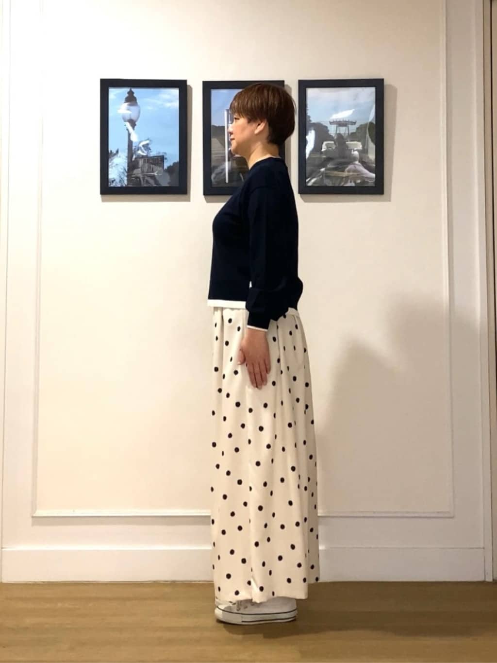 Hiroさんの「Dessin｜【洗える】バイカラーデザインニット」を使ったコーディネート