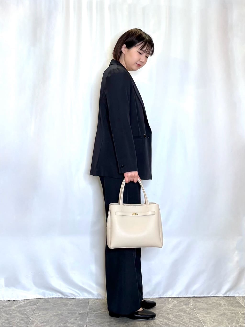 ネリさんの「SHOO･LA･RUE｜【洗濯機可/イージーケア/UV】オンオフ使える　ゆったりダブルジャケット」を使ったコーディネート