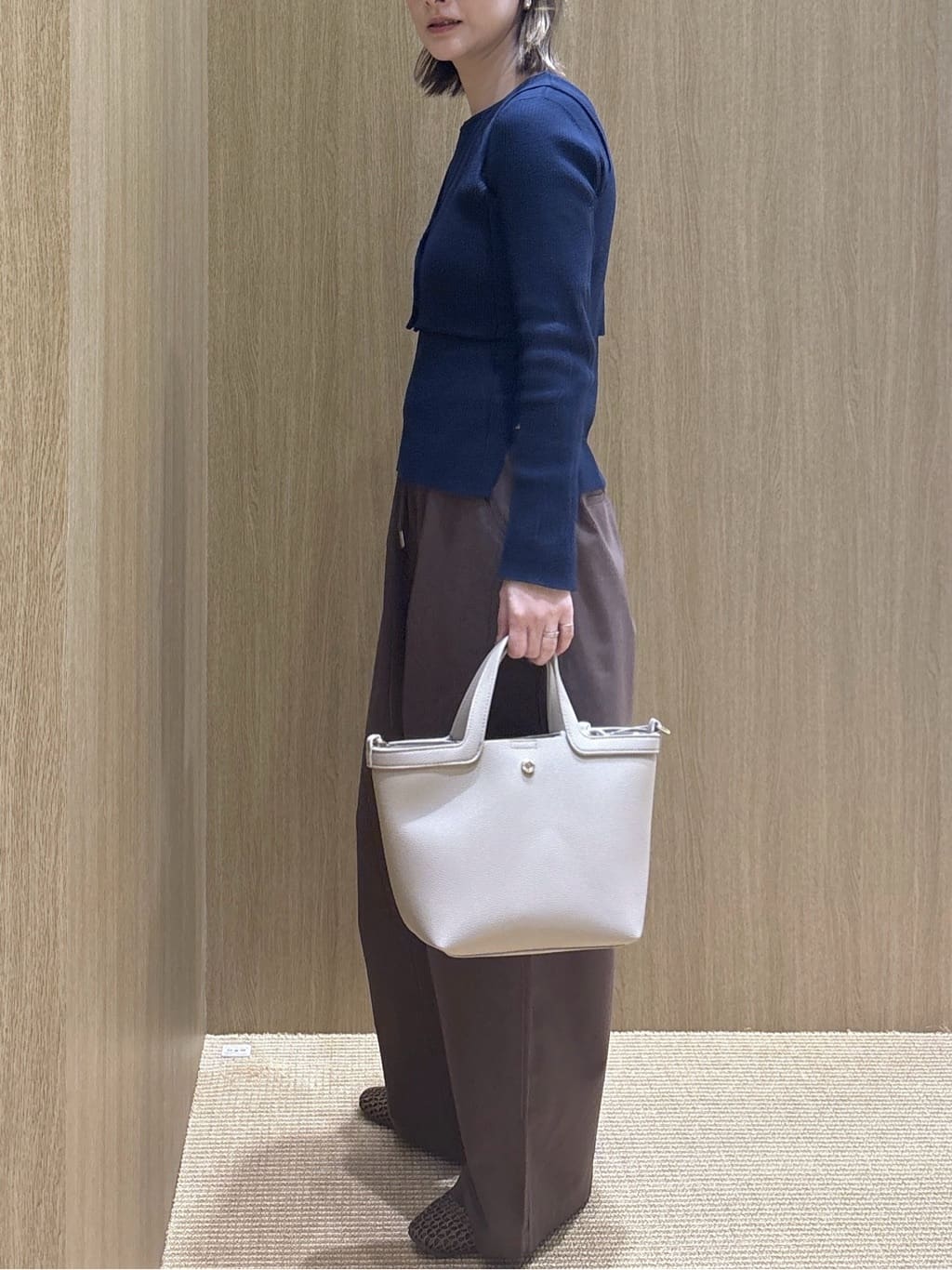 たけねぇさんの「OPAQUE.CLIP｜《ツインセット》ビスチェベスト&times;リブニット【洗濯機OK】」を使ったコーディネート