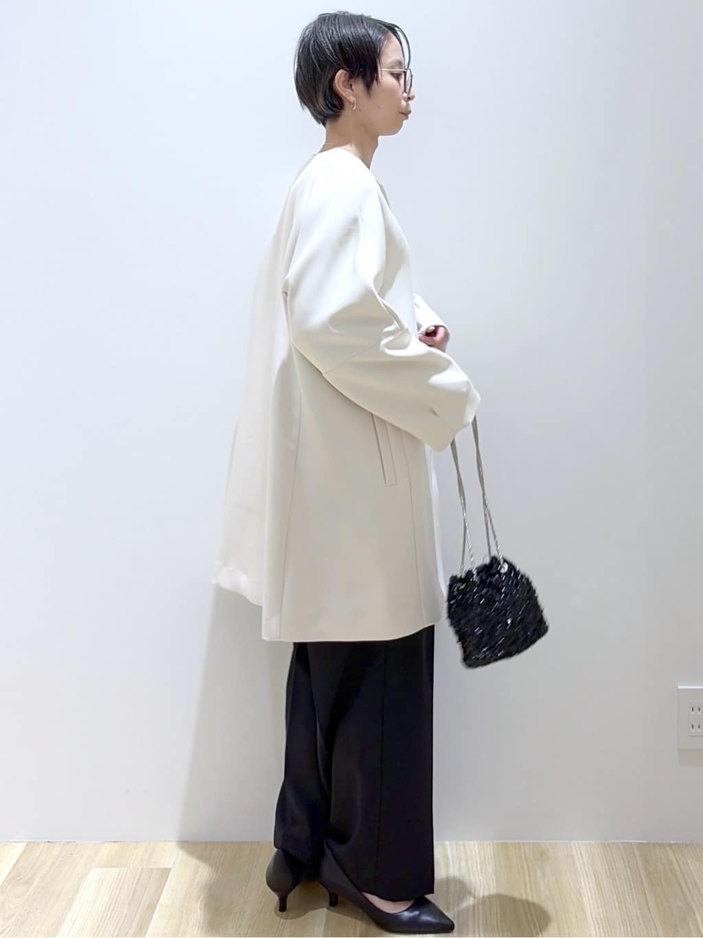 えりさんの「OPAQUE.CLIP｜フォルムスリーブミドルコート【洗濯機OK】」を使ったコーディネート