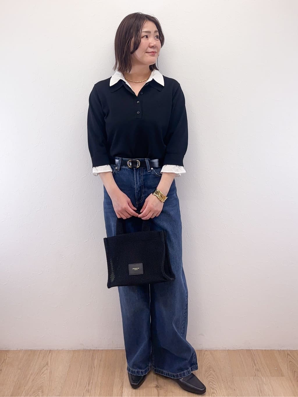 Takeさんの「OPAQUE.CLIP｜美脚ストレッチ イージータックワイドパンツ【洗濯機OK】」を使ったコーディネート