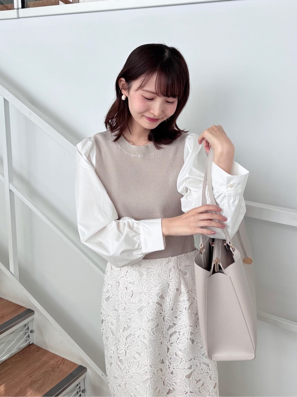 みさかさんの「index｜シャーリングドッキングニット【洗濯機OK】」を使ったコーディネート