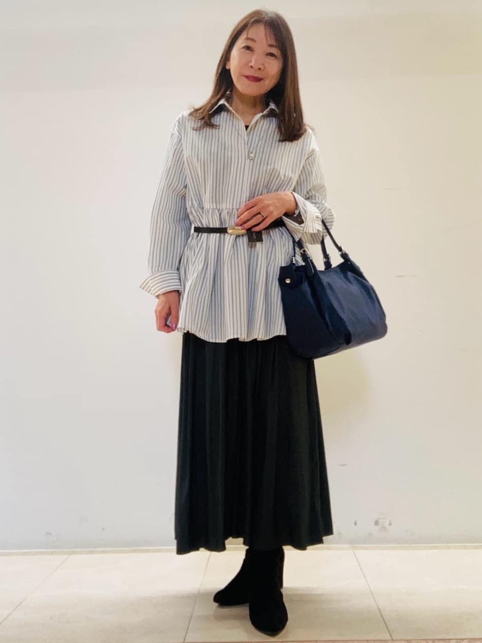 kurodaさんの「Reflect｜【レイヤードにおすすめ◎】ペプラムデザインシャツ」を使ったコーディネート